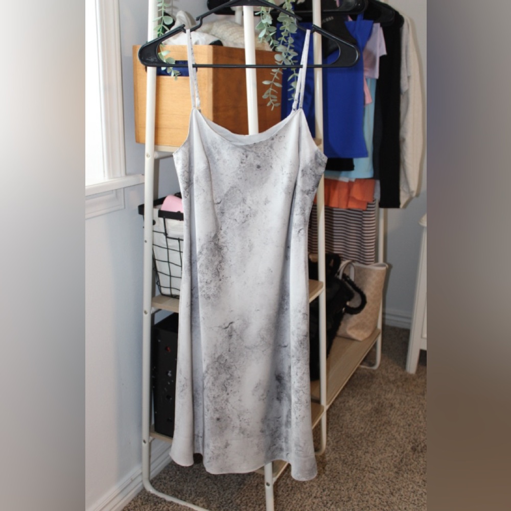 Calvin Klein Gray and White Dress